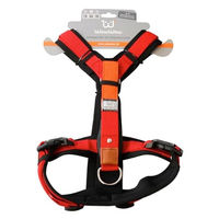 Produktbild von Wowwow Hundegeschirr mit integrierter 60cm Leine aus gepolstertem Neopren in Rot Größe S