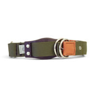 Produktbild von WowWow Hundehalsband mit integrierter Leine Dunkeloliv 33-37 cm Halsumfang