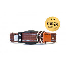 Produktbild von WowWow Hundehalsband mit integrierter Rollleine Braun 46 - 66 cm Halsumfang