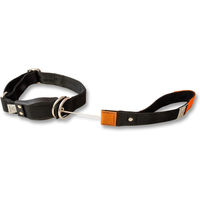 Produktbild von WowWow Professional Hundehalsband mit integrierter Leine aus Nylon Schwarz Gr. L 46-66cm