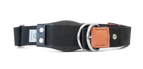 WowWow Professional Hundehalsband mit integrierter Leine aus Nylon Schwarz Größe S 33-37 cm – Bild 1 von 10