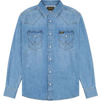 Produktbild von Wrangler Jeanshemd Western im Western-Stil für Herren aus Baumwolle Blau Größe L