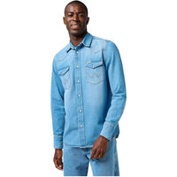 Produktbild von Wrangler Jeanshemd Western Mid Light Wash Blau aus Baumwolle für Herren Größe L