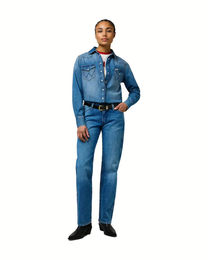 Wrangler Reithose für Damen aus Baumwolle Blau Größe 29-30 – Bild 1 von 2