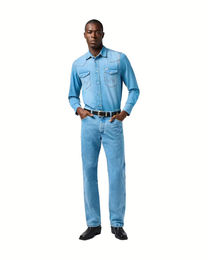 Produktbild von Wrangler Reitshirt für Herren aus Baumwolle Blau Größe M