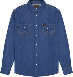 Wrangler Western Langarmhemd aus Baumwolle für Herren in Blau Größe L – Bild 1 von 5