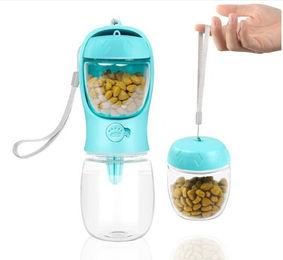 XDeer Futterautomat Tragbare Trinkflasche Hunde - 350ml Hundetrinkflasche für Unterwegs, Hundefutter Becher, für Große Kleine Hunde Leckdichte Wasserflasche – Bild 1 von 5