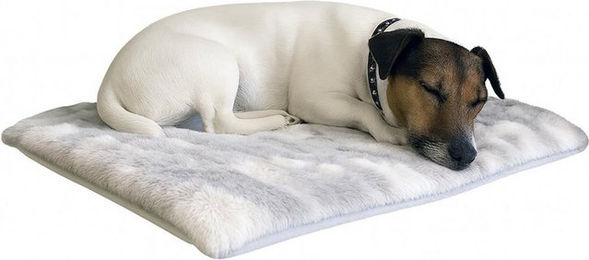 XiRRiX Pfotenliebling Tierdecke – flauschige Hundedecke, wasserdicht, rutschhemmend, wärmend,, Fellimitat Weiß/Grau, Schutzdecke für Sofa & Auto, Größen S 75x55 cm / M 90x65 cm – Bild 1 von 8