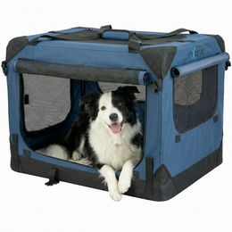 Xonic Hunde-Transportbox Foxdevil by xonic® Faltbare Hundebox / Transportbox (Dunkelblau, S) – Bild 1 von 5