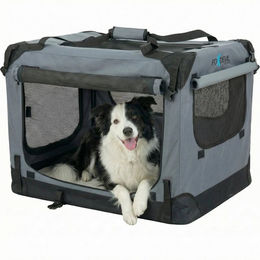 Xonic Hunde-Transportbox Foxdevil by xonic® Faltbare Hundebox / Transportbox (Grau, S) – Bild 1 von 5