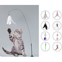 Produktbild von XDeer Katzenangel Interaktives Intelligenzspielzeug für Katzen mit Saugnapf und Federn