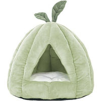 Produktbild von XDeer Katzenhöhle und Hundehütte aus Plüsch mit waschbarem Kissen, faltbares Katzenbett für Katzen und Hunde, Grün, Größe S