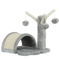 Produktbild von Xkiss Kratzbaum für Katzen mit Höhle, Spielball und Kratzmatte, Grau, 40 cm