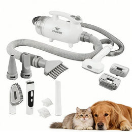 XPOWER B-117 All-in-One Haustierpflege-Set mit Schermaschine und Staubsauger für Hunde und Katzen in Weiß – Bild 1 von 8