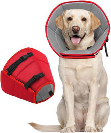Xyzund Halskrause Hund Leckschutz Schutzkragen aus Stoff Rot XL – Bild 1 von 4