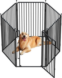 Produktbild von Yaheetech Freigehege Hundelaufstall 80/100 cm Höhe, Welpenlaufstall mit 6 Gitterelemente für Haustiere