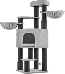 Yaheetech Kratzbaum 160 cm H Mehrstufiger Kletterbaum Großer Katzenbaum XXL, mit Höhle & Liegemulde & Plüschball & Aussichtsplattform – Bild 1 von 5