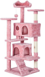 Produktbild von Yaheetech Kratzbaum Katzenbaum Kletterbaum 137 cm mit 3 Aussichtsplattformen und 2 Katzenhöhlen