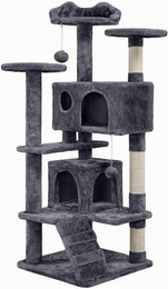Produktbild von Yaheetech Kratzbaum Katzenbaum Kletterbaum 138,5 cm mit 3 Aussichtsplattformen und 2 Katzenhöhlen