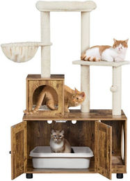 Produktbild von Yaheetech Kratzbaum mit Katzenklo Schrank 134,5 cm