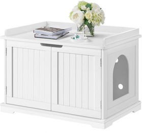 Produktbild von Yaheetech Tierhaus Moderner Katzenschrank mit Doppeltür, Holz Katzenhaus mit magnetischen Türen