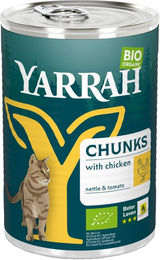 Yarrah Bio Chunks Katzenfutter - Dosen - Huhn - 12 x 405 g – Bild 1 von 4