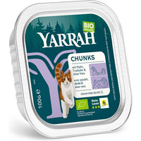 Produktbild von Yarrah Bio Katzenfutter Bröckchen Bio-Huhn & Bio-Truthahn mit Bio-Aloe Vera - 48 x 100 g