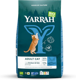 Produktbild von Yarrah Bio Katzenfutter mit Bio-Huhn & Fisch - 2 x 2,4 kg