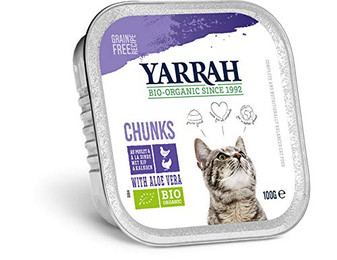 Produktbild von Yarrah Bio Katzenfutter Pâté Huhn & Truthahn mit Aloe Vera - 100 g