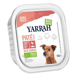 Produktbild von Yarrah Bio Paté 12 x 150 g - Bio-Huhn mit Bio-Lachs & Bio-Meeresalgen