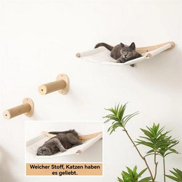 Produktbild von YINDN Katzen-Kletterwand 3-teilig mit Hängematte und Katzentreppe