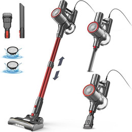 Produktbild von YISORA I8 Staubsauger mit Kabel, 23 kPa starke Saugleistung, 0,8 l Staubbehälter, 6 m langes Kabel, 4 LED-Scheinwerfer, freistehend, Rot – EU-Stecker I8