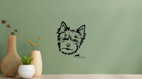 Produktbild von Yorkshire Terrier Kopf Wandtattoo Wandbild Wandsticker Wandaufkleber Wanddekoration