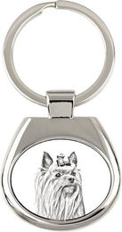 Produktbild von Yorkshire Terrier, Yorkie - keychain with a dog, keychain with a print, personalized pendant from the Art-Dog brand silber