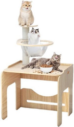 Produktbild von YVMOOEC Massives hölzernes Katzenklettergerüst mit Raumkapsel