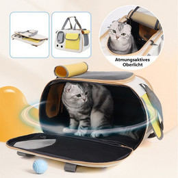 Produktbild von YVMOOEC Tiertransporttasche Gelb zusammenklappbar bis 65 kg