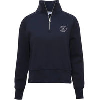 Produktbild von Yagya Damen Pullover mit Rollkragen und Half Zip aus Baumwolle in Blau Größe M