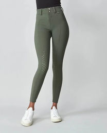 Yagya Reithose Turnierhose Mid Grip Compression High-Rise für Damen in Grün Größe S – Bild 1 von 1