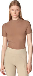 Produktbild von Yagya Reitshirt für Damen Sommer Leicht Stoff Braun Beige Größe L