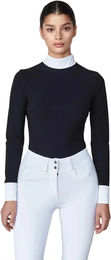 Produktbild von Yagya Timeless Solid Langarmturniershirt für Damen in Schwarz XL