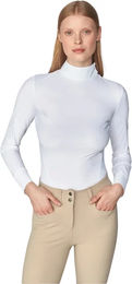 Produktbild von Yagya Timeless Solid Langarmturniershirt für Damen in Weiß 2XL