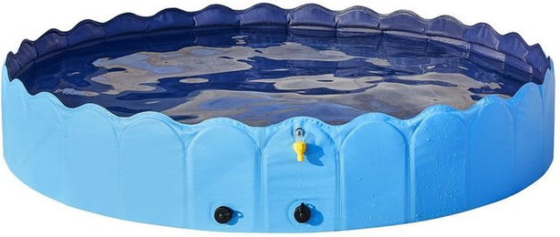 Yaheetech Hundepool aus Kunststoff Blau Faltbares Planschbecken für Hunde – Bild 1 von 5