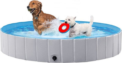 Yaheetech Hundepool faltbares Planschbecken aus Kunststoff grau XXL – Bild 1 von 2
