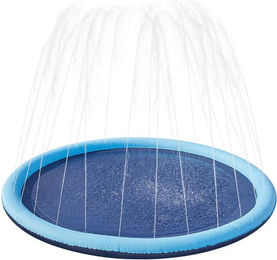 Yaheetech Hundepool mit Sprinkler Matte Blau rutschfest und wasserdicht aus Kunststoff – Bild 1 von 5