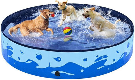 Yaheetech Hundepool XXL Planschbecken für Hunde aus Kunststoff Blau Ø 160 cm – Bild 1 von 5