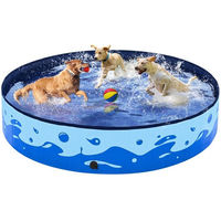 Produktbild von Yaheetech Hundepool XXL Planschbecken für Hunde aus Kunststoff Blau Ø 160 cm