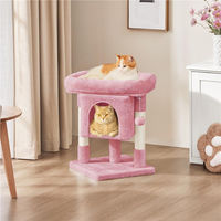 Produktbild von Yaheetech Katzenbaum mit Aussichtsplattform und Höhle aus Plüsch für kleine bis mittelgroße Katzen, Hellrosa, 60 cm