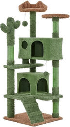Yaheetech Katzenkratzbaum in Kaktus-Form mit 2 Katzenhöhlen und Sisal 138 cm hoch – Bild 1 von 5