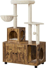 Yaheetech Kratzbaum aus Holz mit Katzenhöhle und Kratzbrett für Katzen, 134,5 cm hoch – Bild 1 von 5