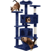 Produktbild von Yaheetech Kratzbaum für Katzen 139 cm mit 2 Höhlen in Marineblau